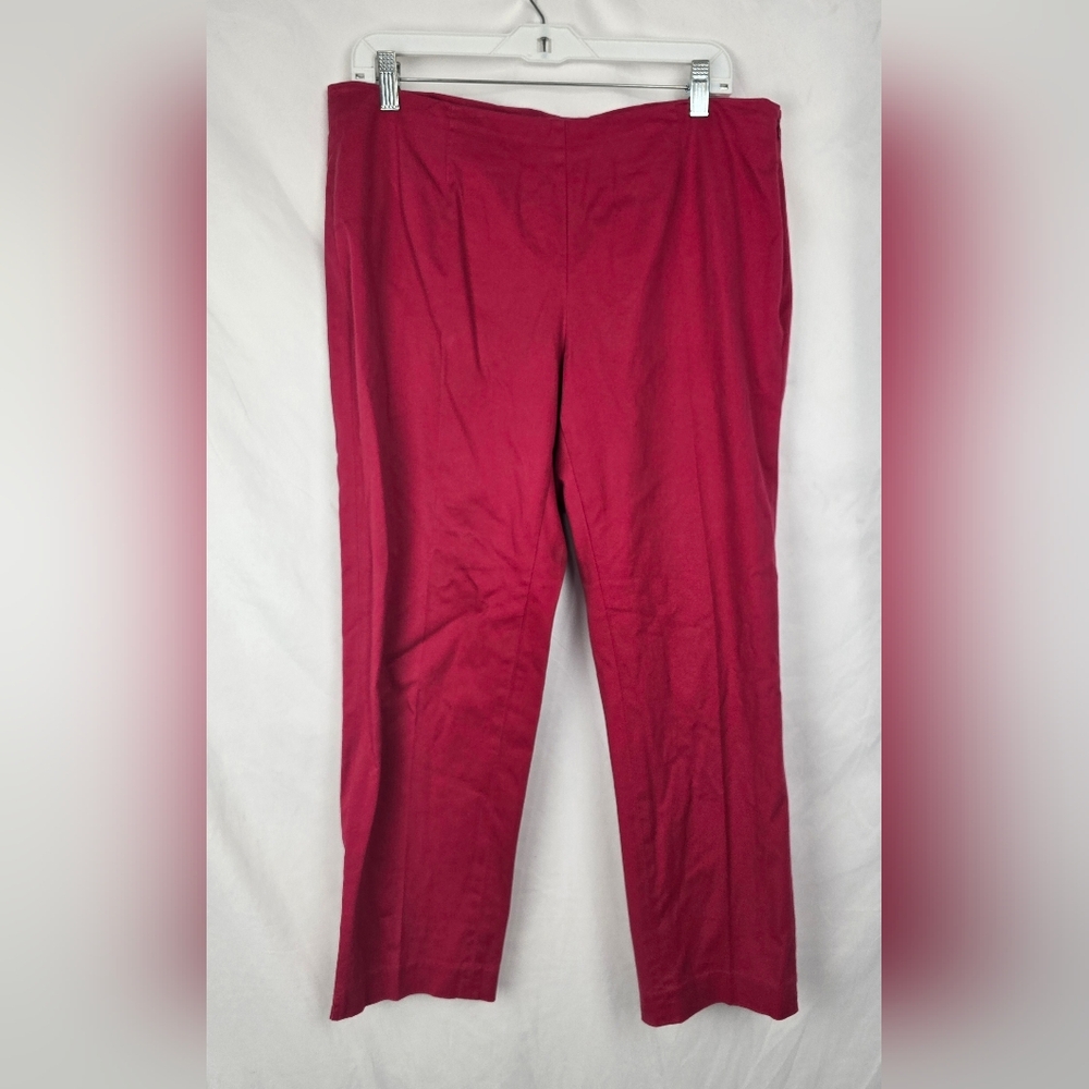 J. Jill Stretch Red Side Zip Preppy Minimalist Classy Pants sz 14 Petite
